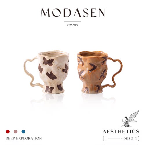 MODASEN日式复古窑变陶瓷马克杯
