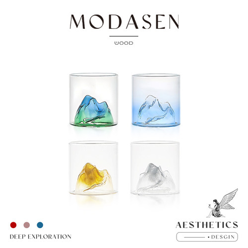 MODASEN高颜值3D玻璃威士忌酒杯