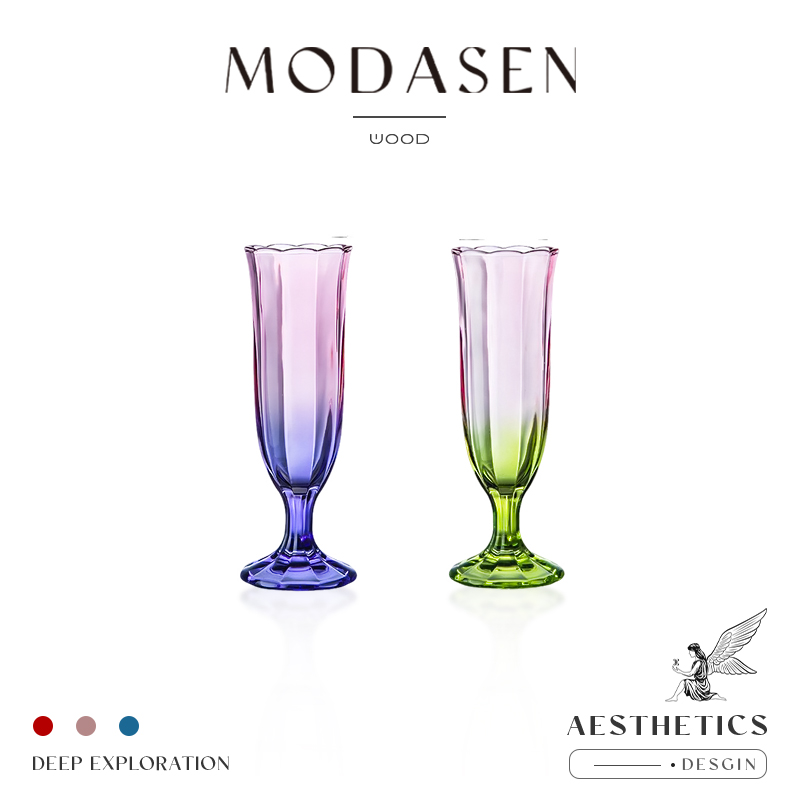 MODASEN彩色渐变玻璃花蕾杯礼物