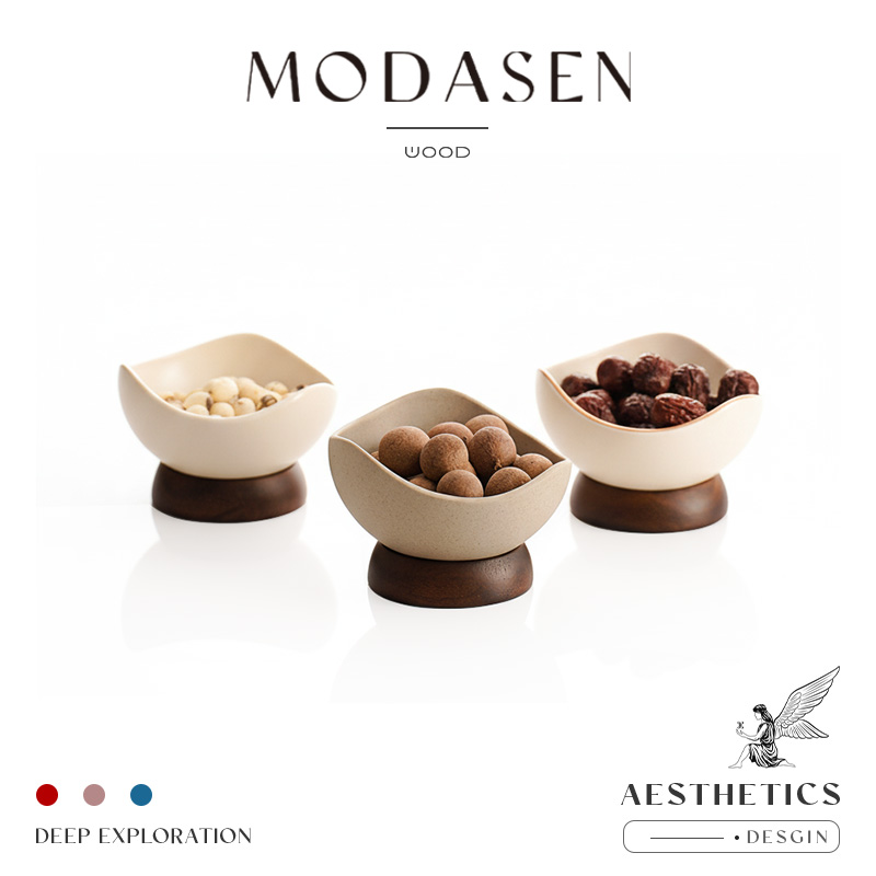 MODASEN中古风粗陶干果碟小吃碟