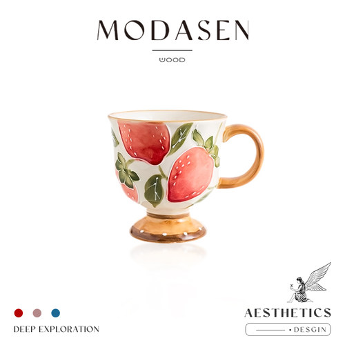 MODASEN中古浮雕高脚陶瓷杯