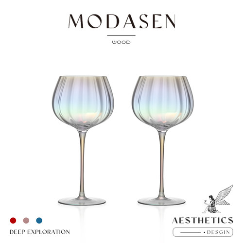 MODASEN欧式棱镜炫彩玻璃红酒杯