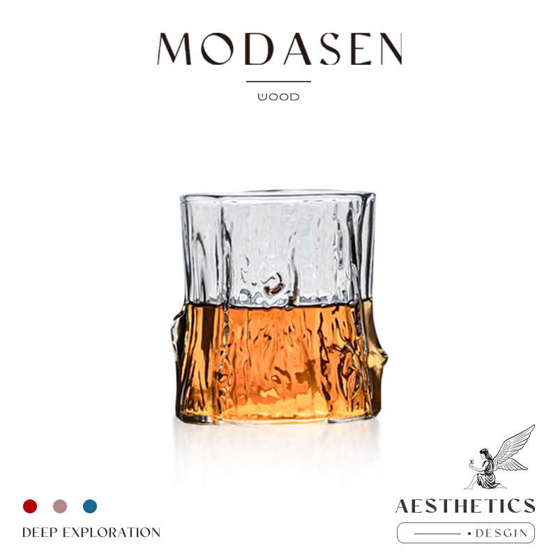 MODASEN日式锤纹玻璃威士忌酒杯