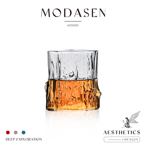 MODASEN日式锤纹玻璃威士忌酒杯