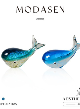 MODASEN丨琉鱼 TCZT淄博创意非遗琉璃鲸鱼卧室客厅夜光海洋工艺品