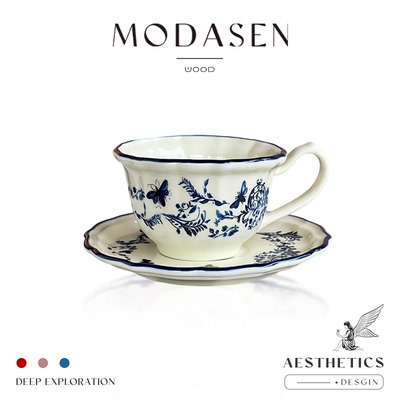 MODASEN法式高档陶瓷咖啡杯碟
