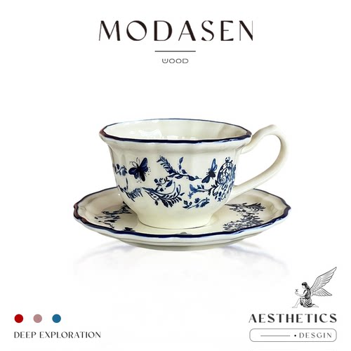 MODASEN法式高档陶瓷咖啡杯碟