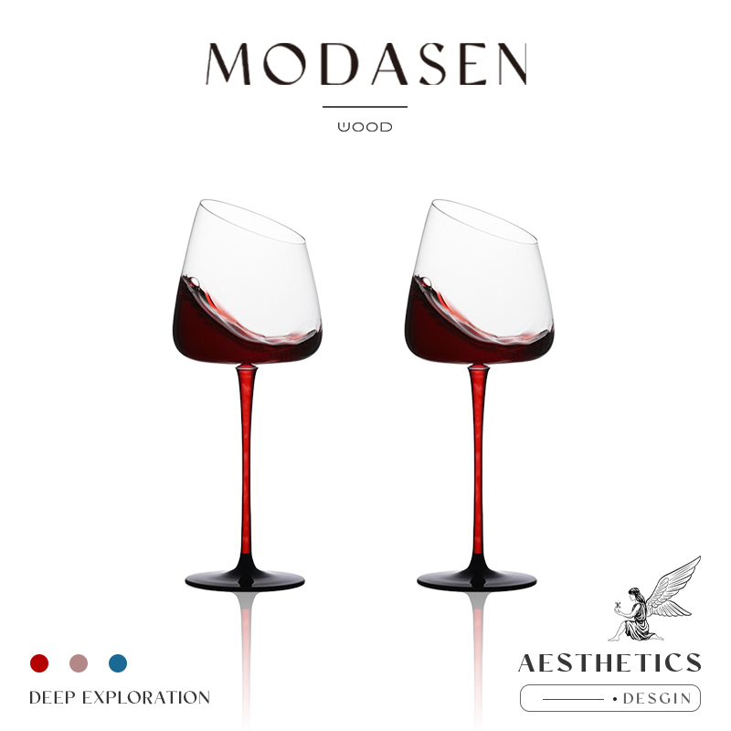 MODASEN高档斜口红领结红酒杯