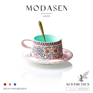 MODASEN丨宫廷 CTEJ复古极繁陶瓷咖啡杯碟高颜值拿铁下午茶杯礼物