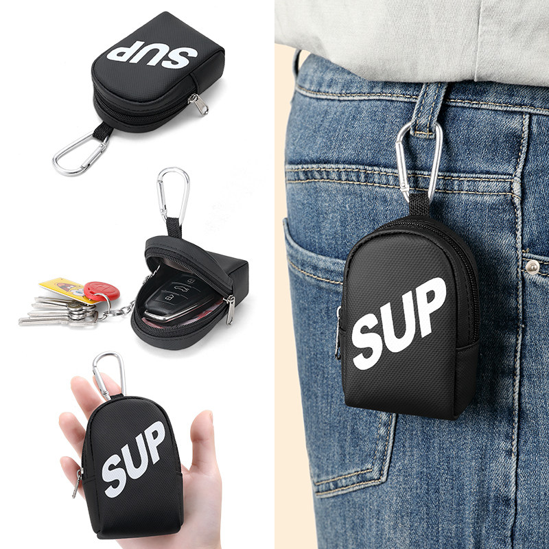 潮牌SUP钥匙包迷你随身便携小挂包腰包大容量证件耳机口红收纳包