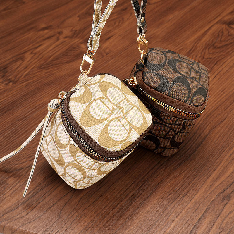 欧美大牌印花钥匙包迷你手拎大容量口红包设计精致高档网红拉链包