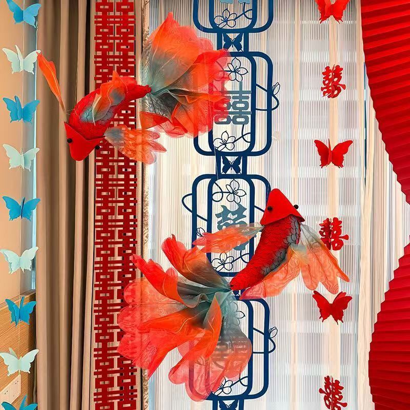红色锦鲤鱼装饰eva中国摄