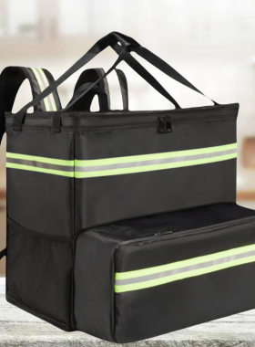 工厂现货双肩披萨外卖包外卖箱大容量加厚保温包deliverybag