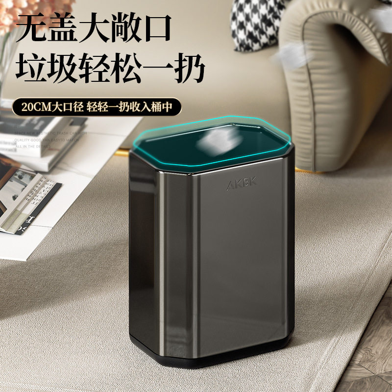不锈钢双层垃圾桶创意高