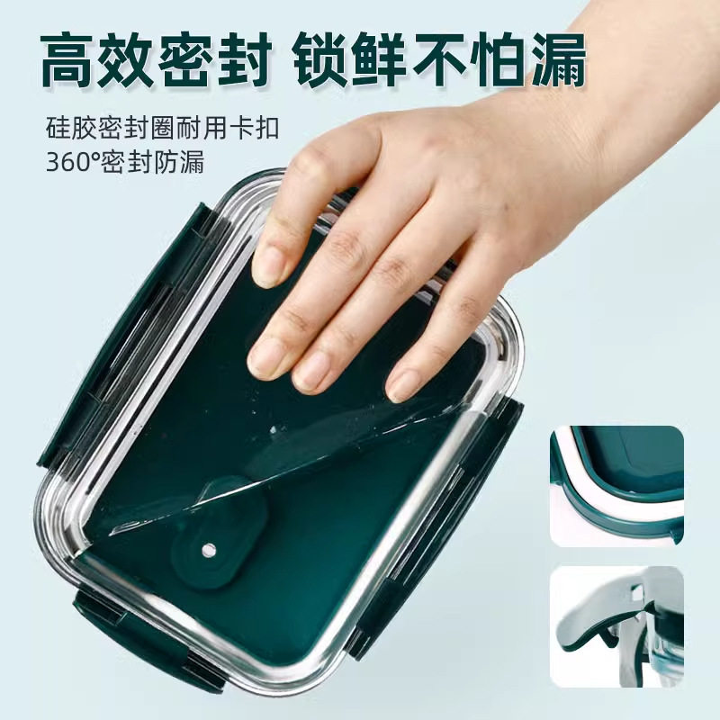 上班族玻璃饭盒可进微波炉加热专用分格餐盒圆形保鲜碗学生带饭盒