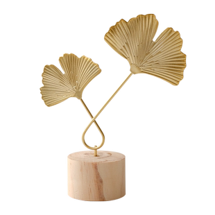 北欧轻奢家居客厅酒柜装饰品摆件简约银杏叶办公室桌面摆设工艺品