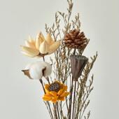 禅意假花干花花束家居摆设桌面插花装 饰摆件松果满天星拍摄道具