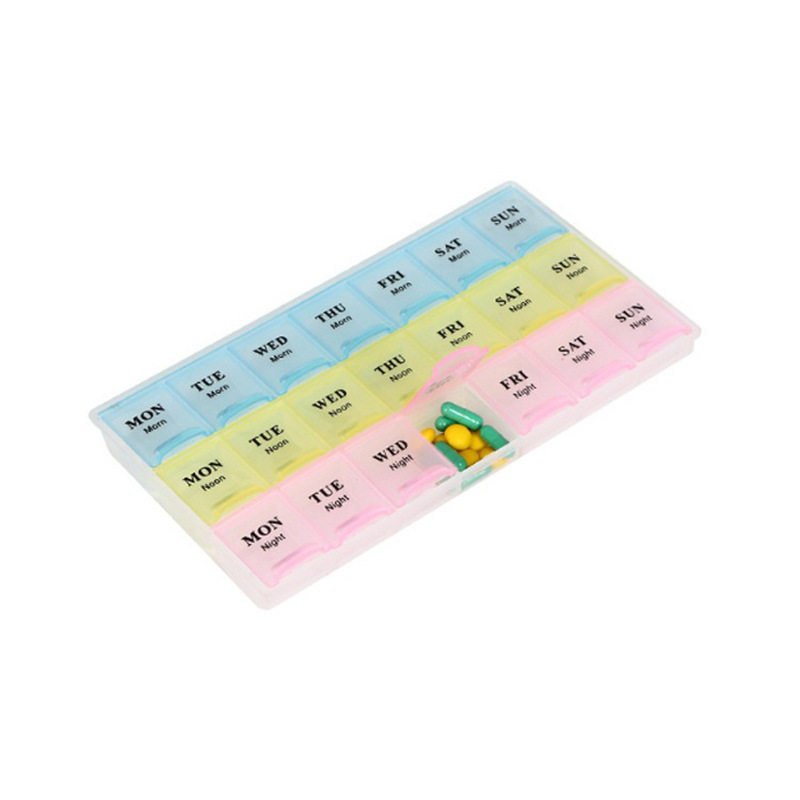 家用翻盖式早中晚3彩21格彩色大