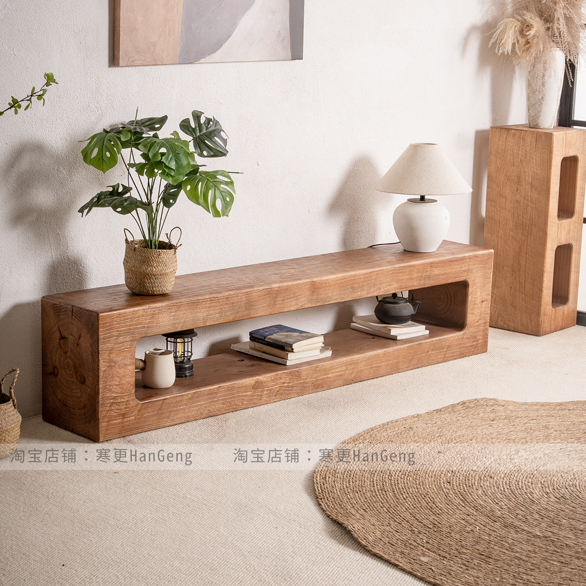 实木长条凳原木茶几电视柜换鞋凳长椅酒店商场民宿休息凳服装店
