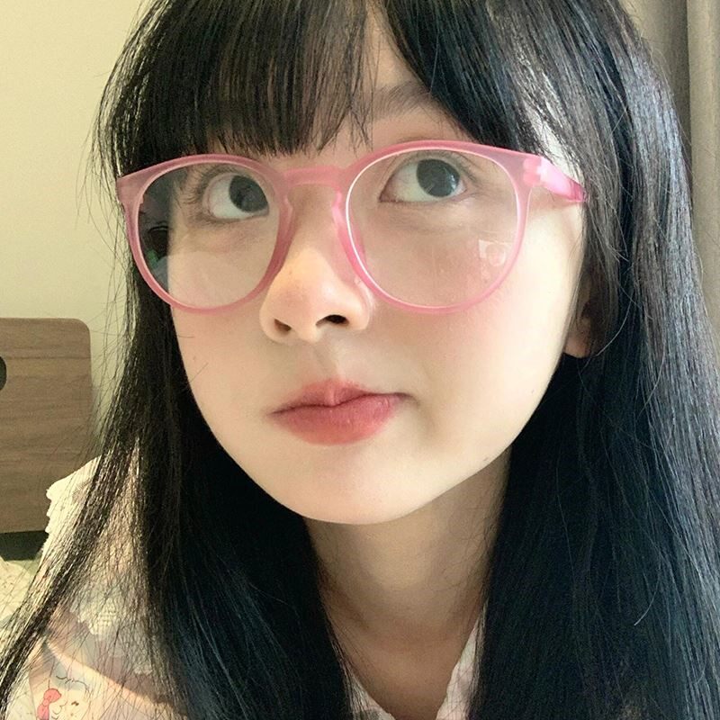 眼镜框镜架女可配近视镜片日系复古方圆脸素颜超轻可爱粉色装饰镜