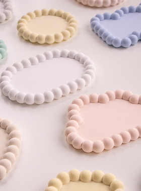 彩色石膏波浪边收纳盘拍照摄影道具背景饰品家居装饰摆件