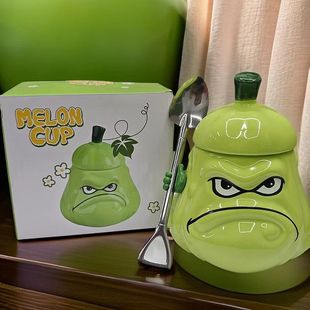 設計感 創意搞怪倭瓜杯生日禮物送朋友稀奇古怪杯子陶瓷馬克杯個性