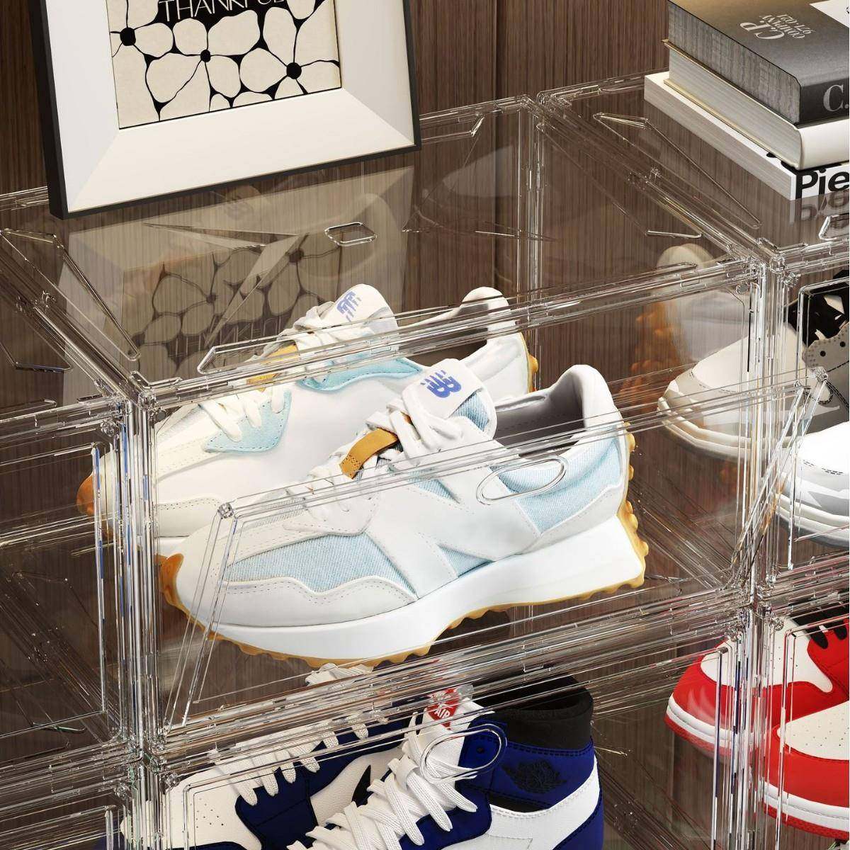 亚克力鞋盒磁吸侧开正开aj包包手办摆件加厚大号收纳盒可叠加鞋架,收纳整理,鞋盒,淘宝优惠券,粉丝福利购,淘宝优惠卷