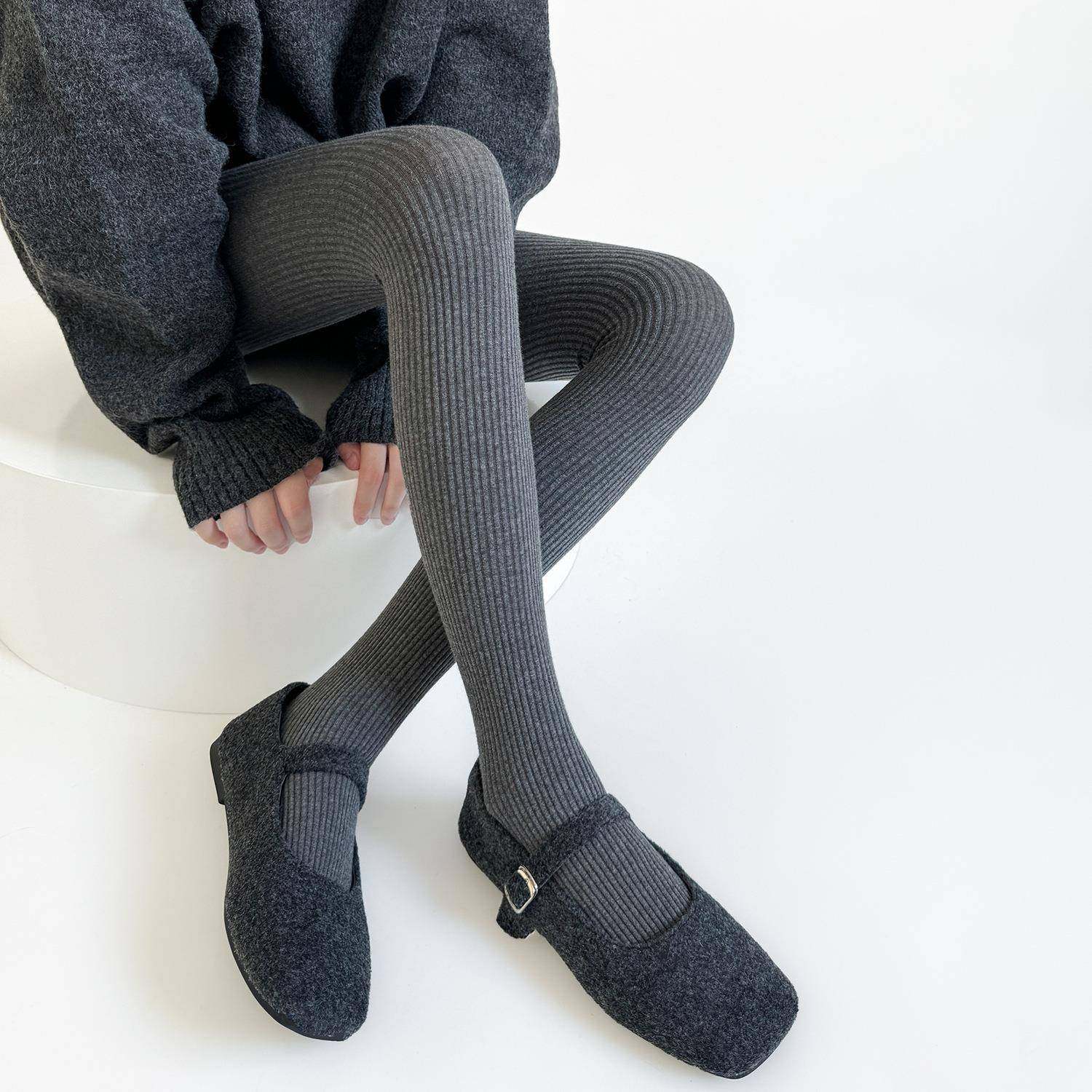 秋冬日系粗条纹打底裤女外穿不加绒春秋棉质灰色显瘦罗马纹连裤袜,女士内衣/男士内衣/家居服,连裤袜/打底袜,淘宝优惠券,粉丝福利购,淘宝优惠卷
