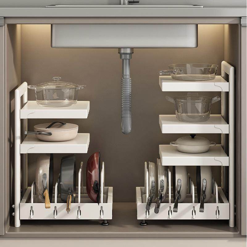 厨房锅具收纳架多层置物架落地橱柜内下水槽台面多功能可调节锅架,厨房/烹饪用具,抹布架/厨房清洁收纳架,淘宝优惠券,粉丝福利购,淘宝优惠卷