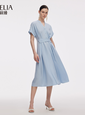 歌莉娅秋季新品醋酸仿麻连衣裙1E9L4K740