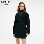歌莉娅春季 1E2C6L1MA 配送本布腰带 新品 精纺羊毛风衣外套
