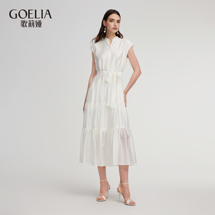 歌莉娅新品宽松天丝连衣裙（配腰带）1ESL4K230