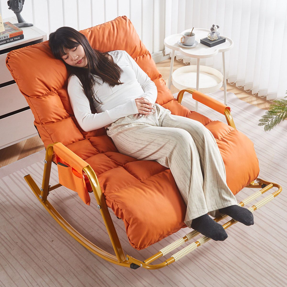 摇摇椅躺椅成人可睡觉新款坐睡两用懒人沙发家用阳台折叠午休椅子,住宅家具,摇椅,淘宝优惠券,粉丝福利购,淘宝优惠卷