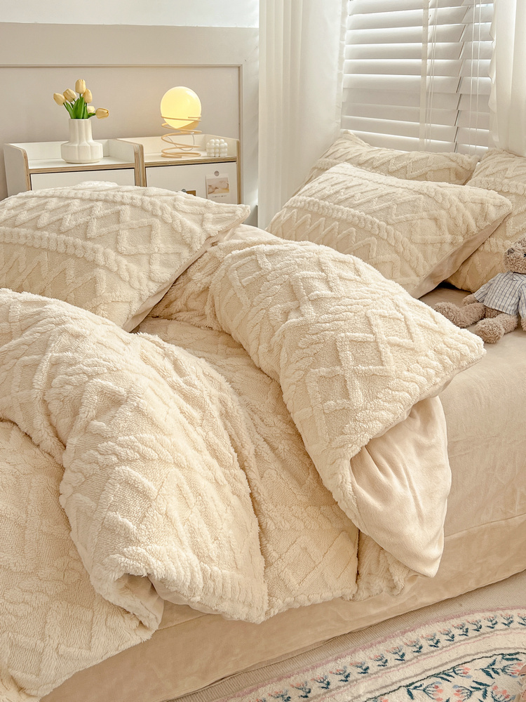 冬季加厚塔芙绒牛奶绒四件套保暖