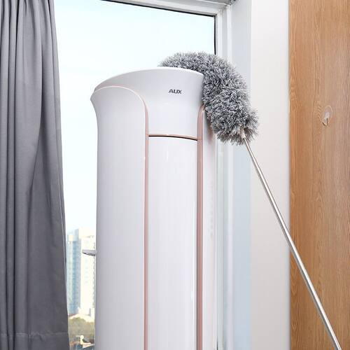 Multi functional extendable long handle curved dust duster for cleaning and household cleaning, fiber duster for chicke