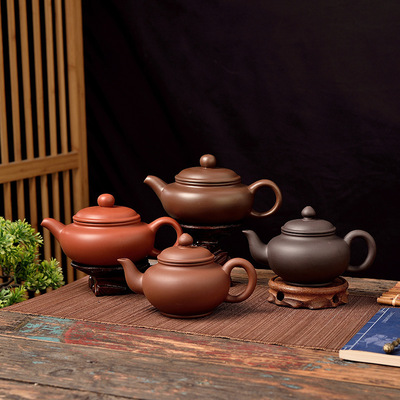 Original ore large capacity purple clay teapot, cherry blossom teapot, antique teapot, ceramic handmade vermilion clay