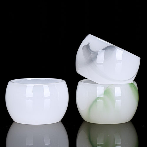 White jade glass master cup, single cup, personal tea drink, tea cup, Kung Fu tea set, household tea cup