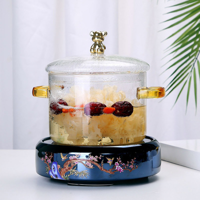 High borosilicate glass instant noodle pot, transparent glass small cooking pot, can be heated by electric ceramic stov