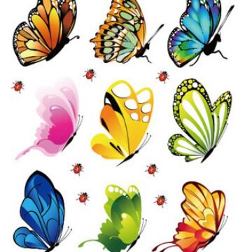 Wall stickers with 9 butterflies, bedroom, living room, children's room, classroom decoration stickers, glass cabinets,