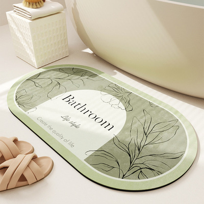 Soft diatomaceous earth bathroom absorbent floor mat, bathroom quick drying carpet, bathroom door non slip mat, foot pad