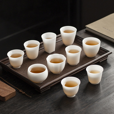 Ice sheep fat jade white porcelain tea cup ceramic home master cup tea tasting cup single cup kung fu tea set Dehua cer