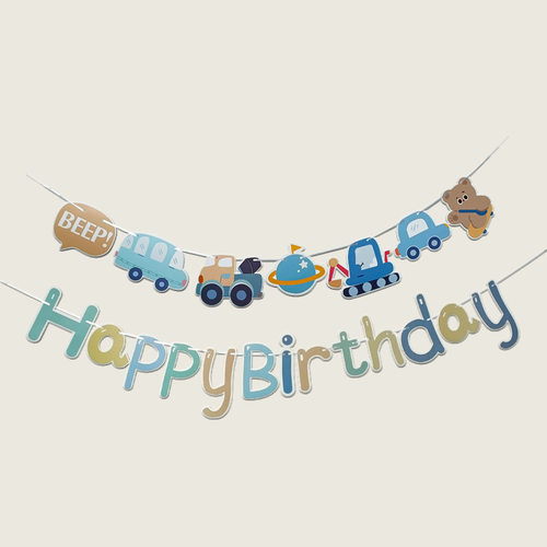 Macaron Birthday Dress up Banner Traffic Engineering Automotive Happy Birthday Letter Banner Banner Banner