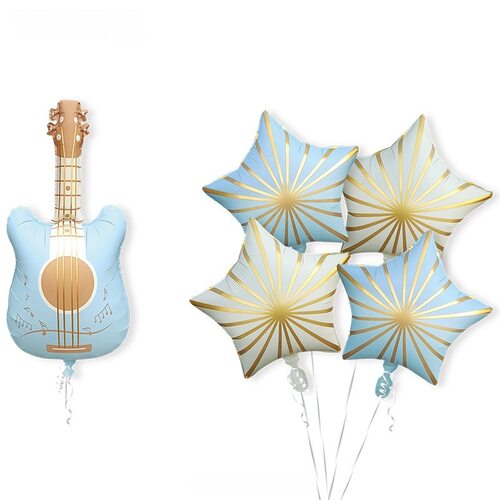 Matte aluminum film guitar balloon notes baby birthday party decoration classroom dynamic festival decoration photo pro