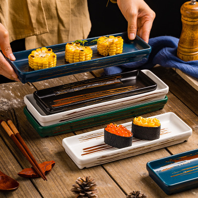 New Japanese Cuisine Creative Sushi Plate Sashimi Salmon Strip Plate Western Restaurant Ceramic Dessert Inventory Heart