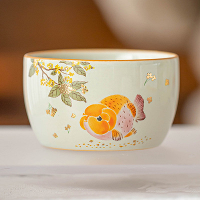 Osmanthus goldfish tea cup, home ceramic master cup, large tea cup, special tea cup, Kung Fu tea set, tea cup, single c