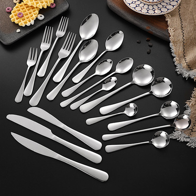 1010 stainless steel tableware knife, fork, spoon, Western 24 piece set, 410 hotel steak knife and fork set, shared spo