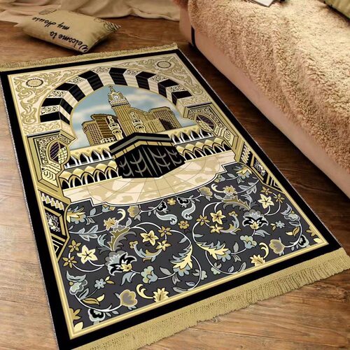 Cross border minimalist ethnic style floor mat, French velvet, gold diamond velvet printed carpet, Middle Eastern class