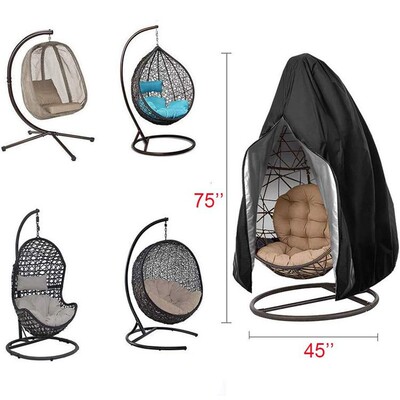 Amazon 210 Oxford cloth eggshell cover waterproof cover outdoor hanging chair dust cover zipper style hanging chair swi