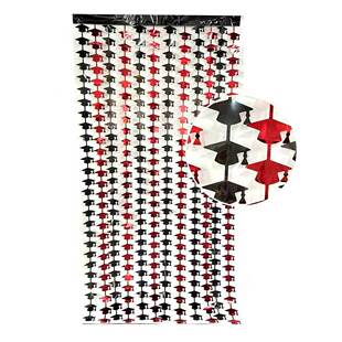 Graduation Season Party Decoration Supplies Color blocked Bachelor's Hat Rainy Curtain Graduation Ceremony Background W