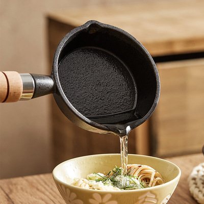 Splashing oil, hot oil small pot, mini cast iron frying pan, non stick pan, frying egg dumplings divine tool, oil pouri